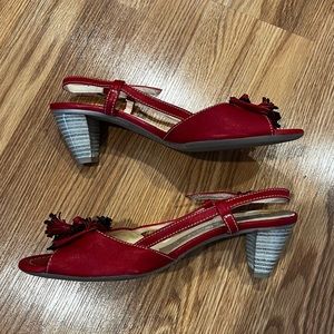 Hispanitas Red Leather sling back Sandals size‎ 38